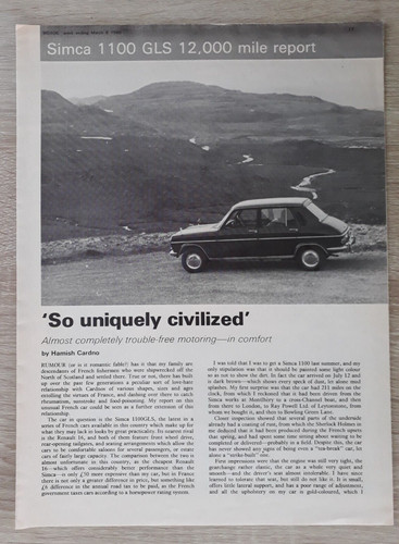 Simca 1100 gls long term - gls,
